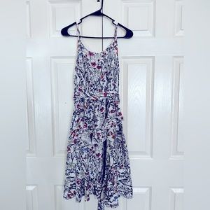 Floral strapped with ruffles knee length summer dress